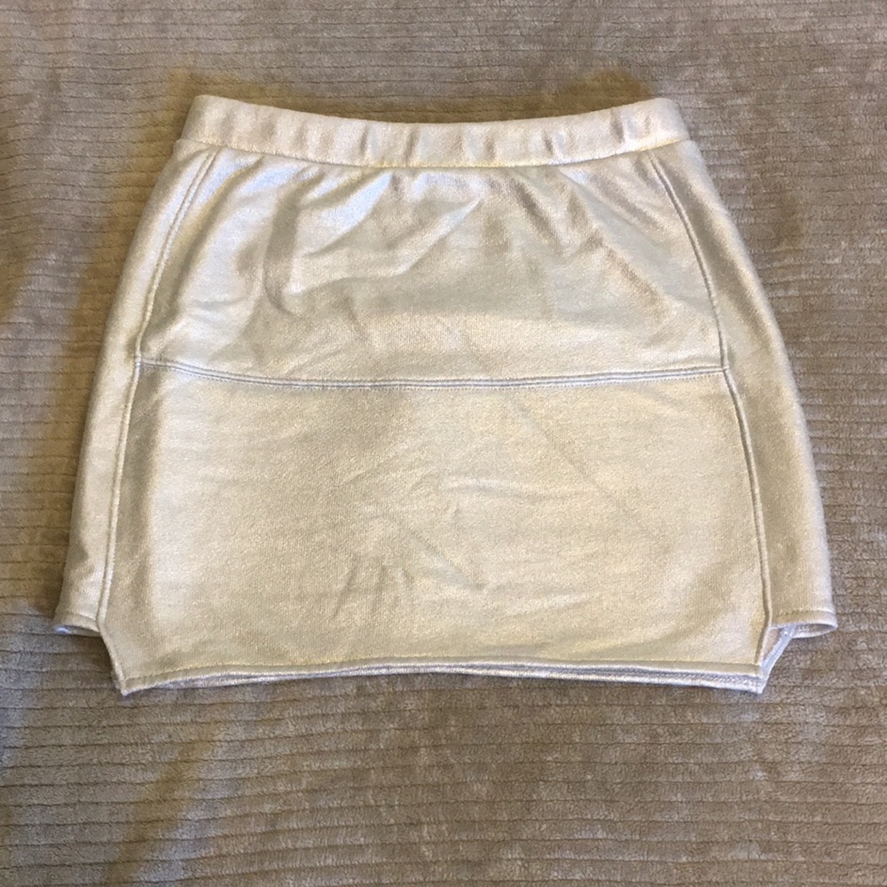 Silver mini skirt